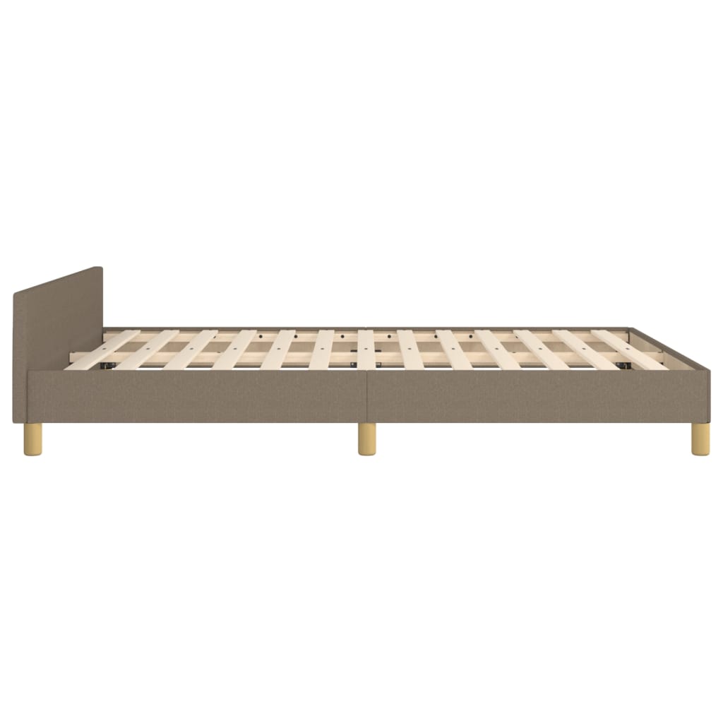 vidaXL Estrutura cama cabeceira 140x190 cm tecido castanho-acinzentado