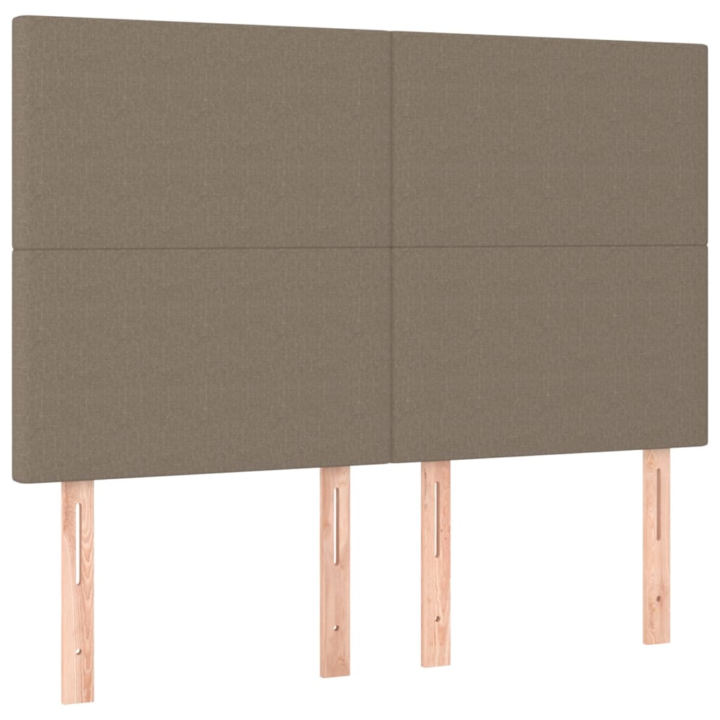 vidaXL Estrutura cama cabeceira 140x190 cm tecido castanho-acinzentado