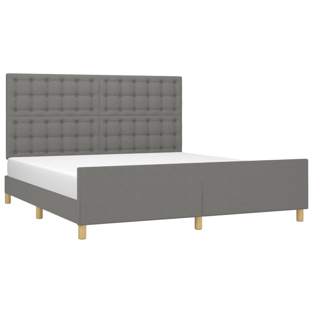 vidaXL Estrutura de cama 180x200 cm tecido cinzento-escuro