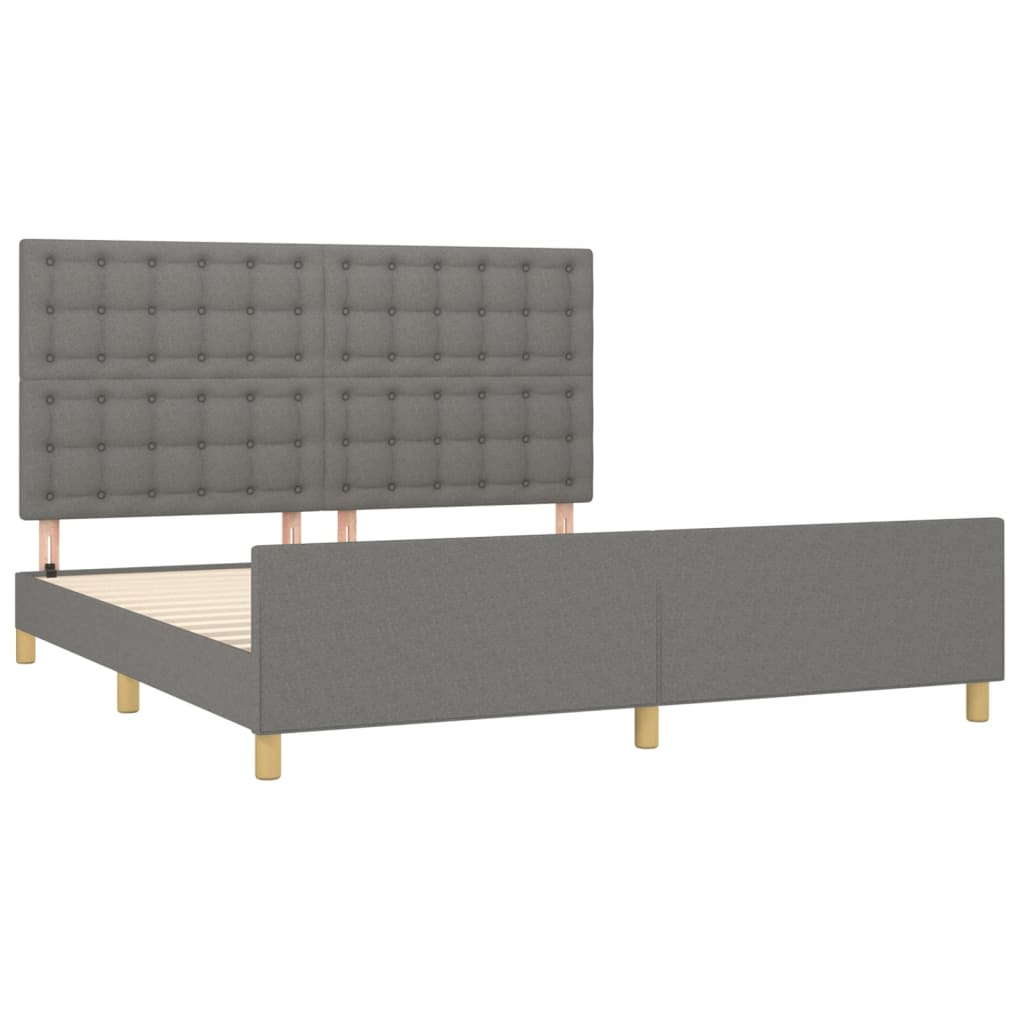 vidaXL Estrutura de cama 180x200 cm tecido cinzento-escuro