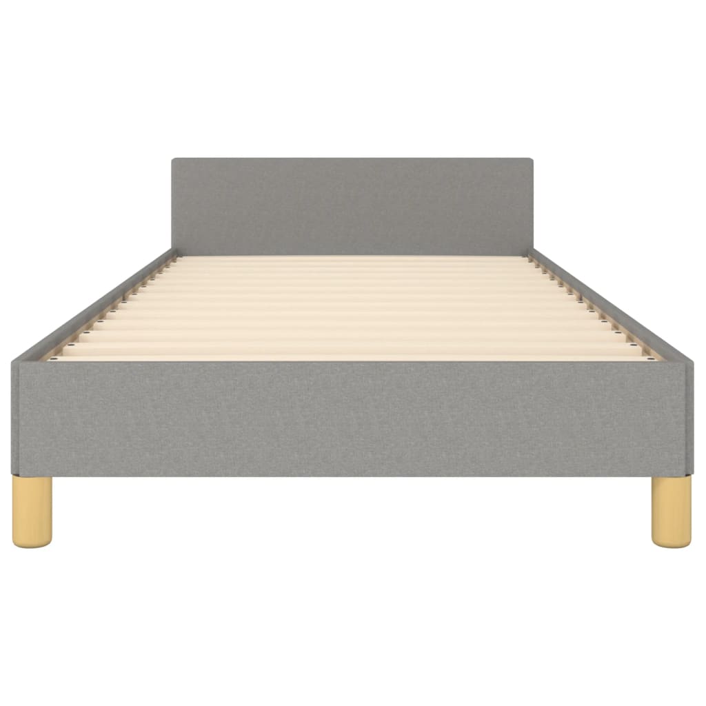 vidaXL Estrutura de cama c/ cabeceira tecido 90x190 cm cinza-claro