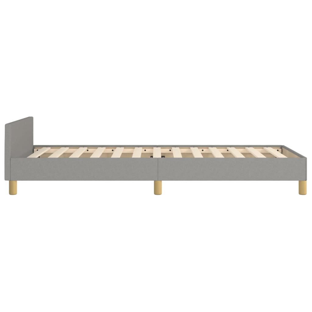 vidaXL Estrutura de cama c/ cabeceira tecido 90x190 cm cinza-claro