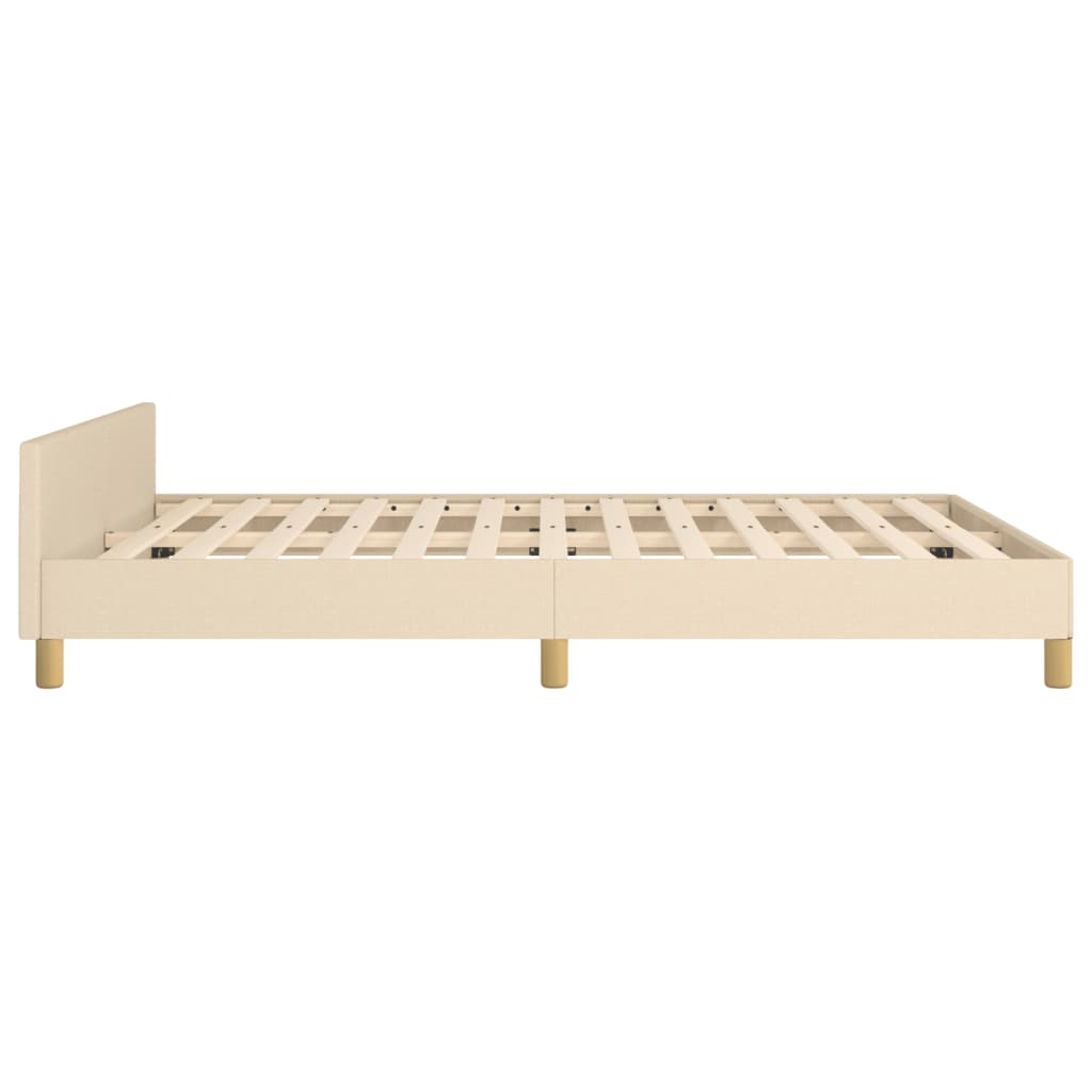 vidaXL Estrutura de cama c/ cabeceira 140x200 cm tecido cor creme