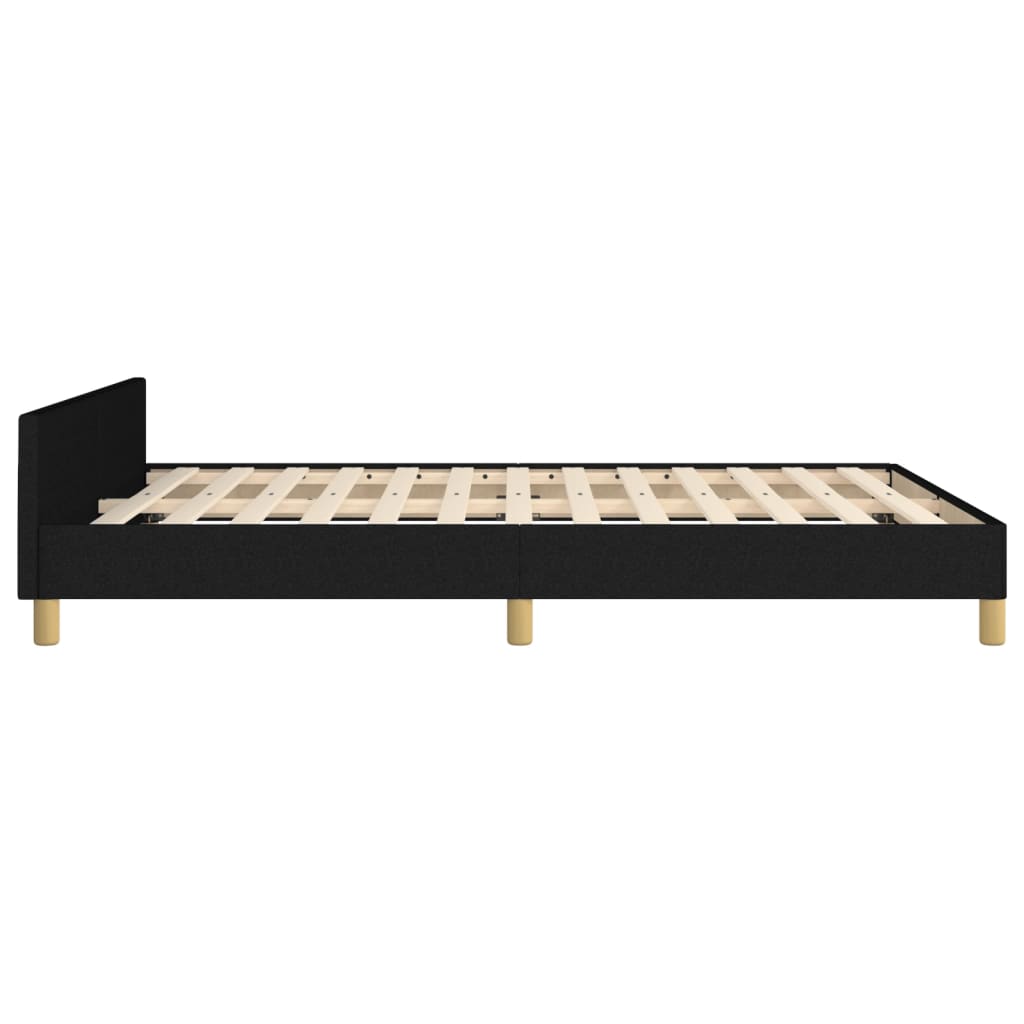 vidaXL Estrutura de cama c/ cabeceira 140x200 cm tecido preto