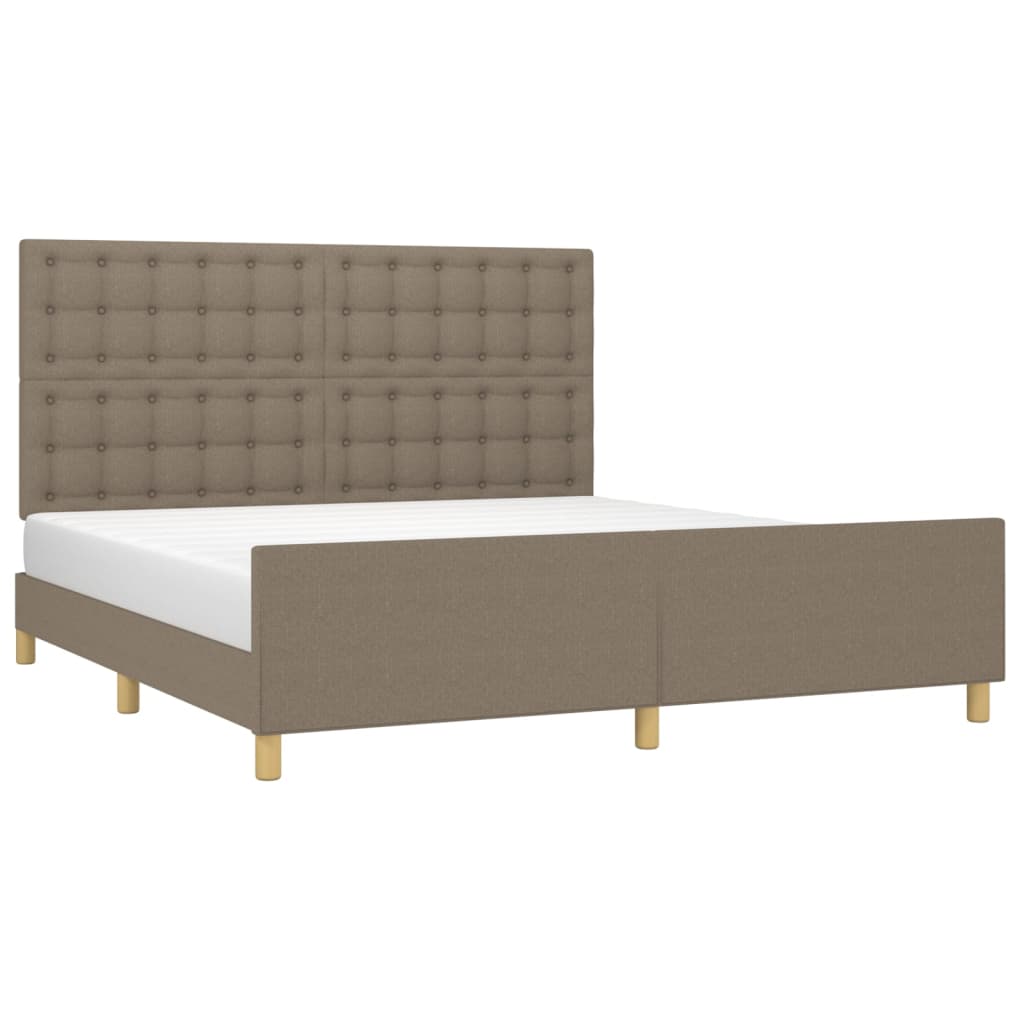 vidaXL Estrutura de cama 160x200 cm tecido castanho-acinzentado