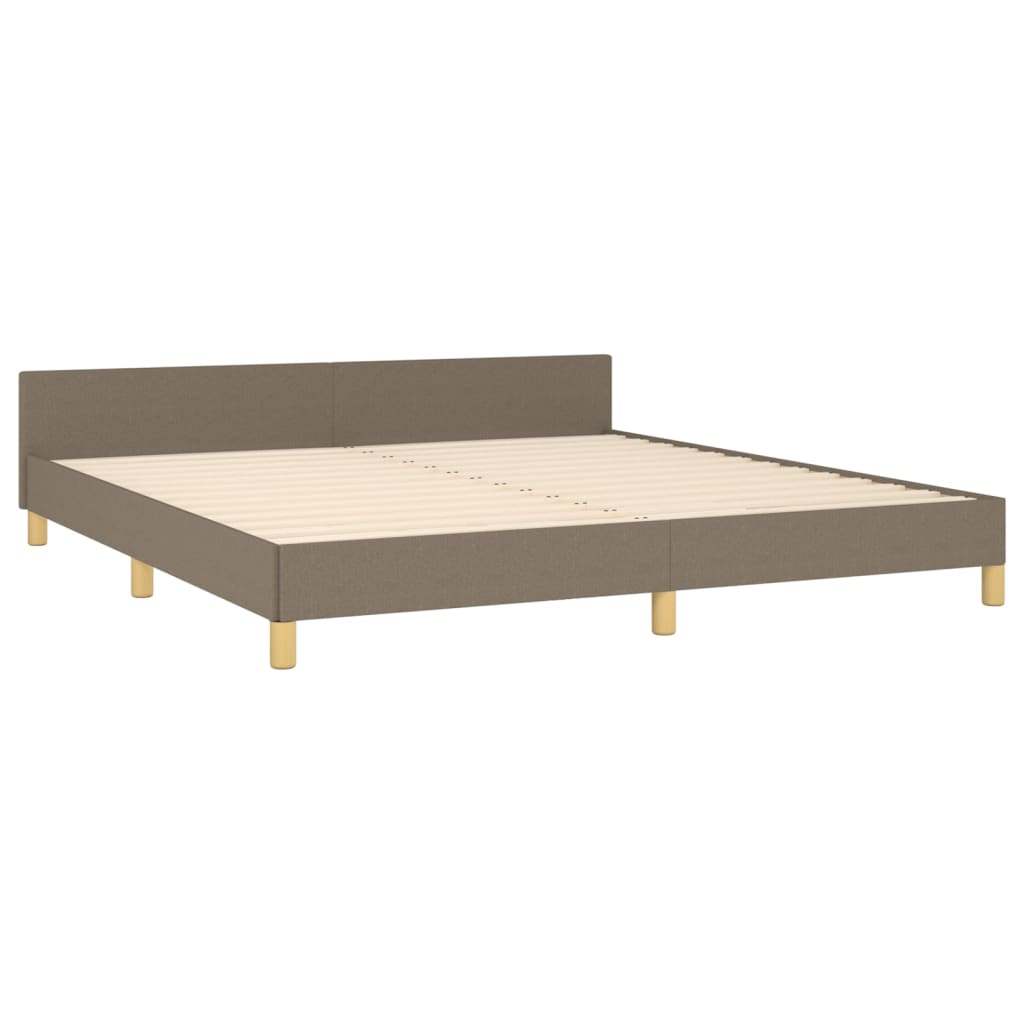 vidaXL Estrutura de cama 160x200 cm tecido castanho-acinzentado