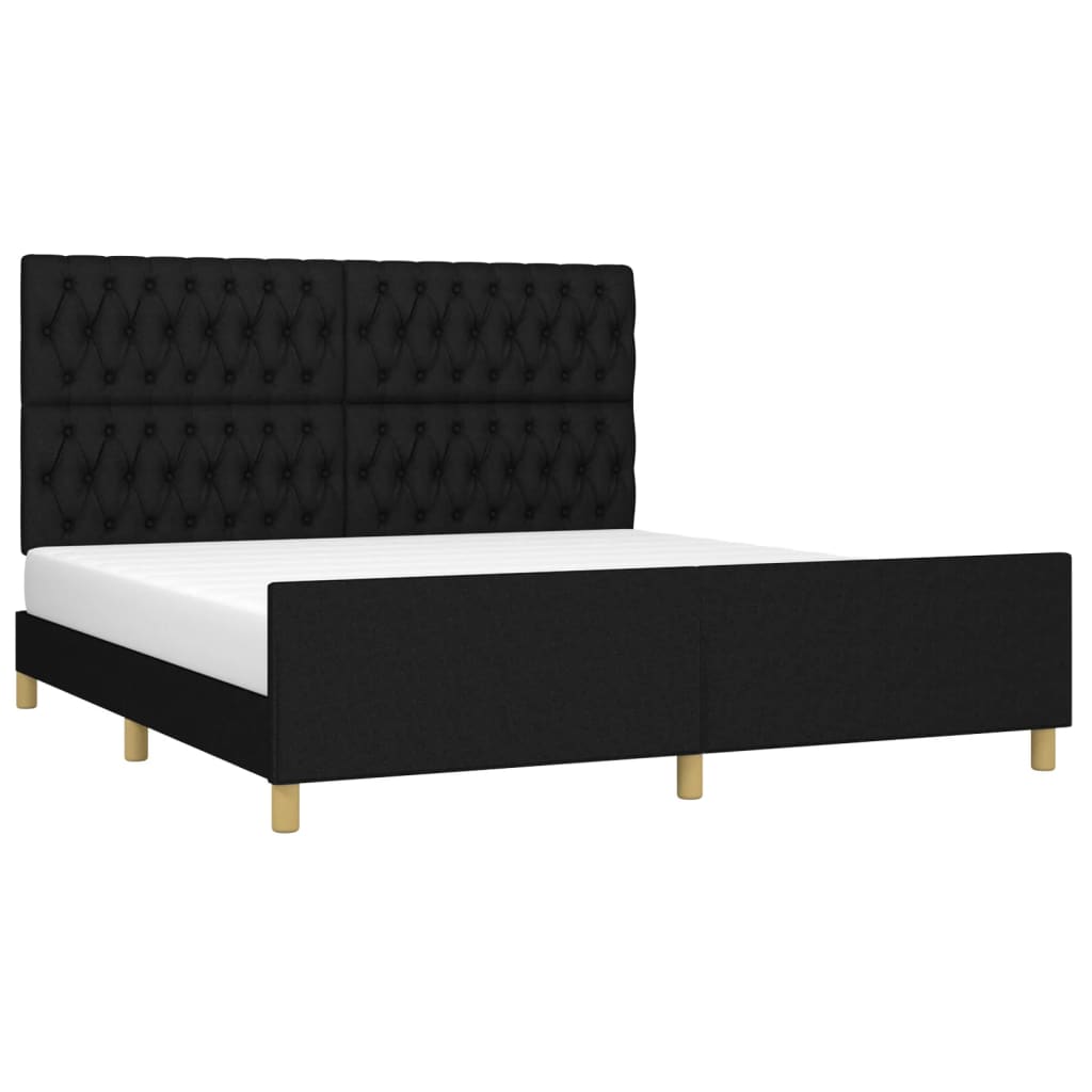 vidaXL Estrutura de cama 180x200 cm tecido preto