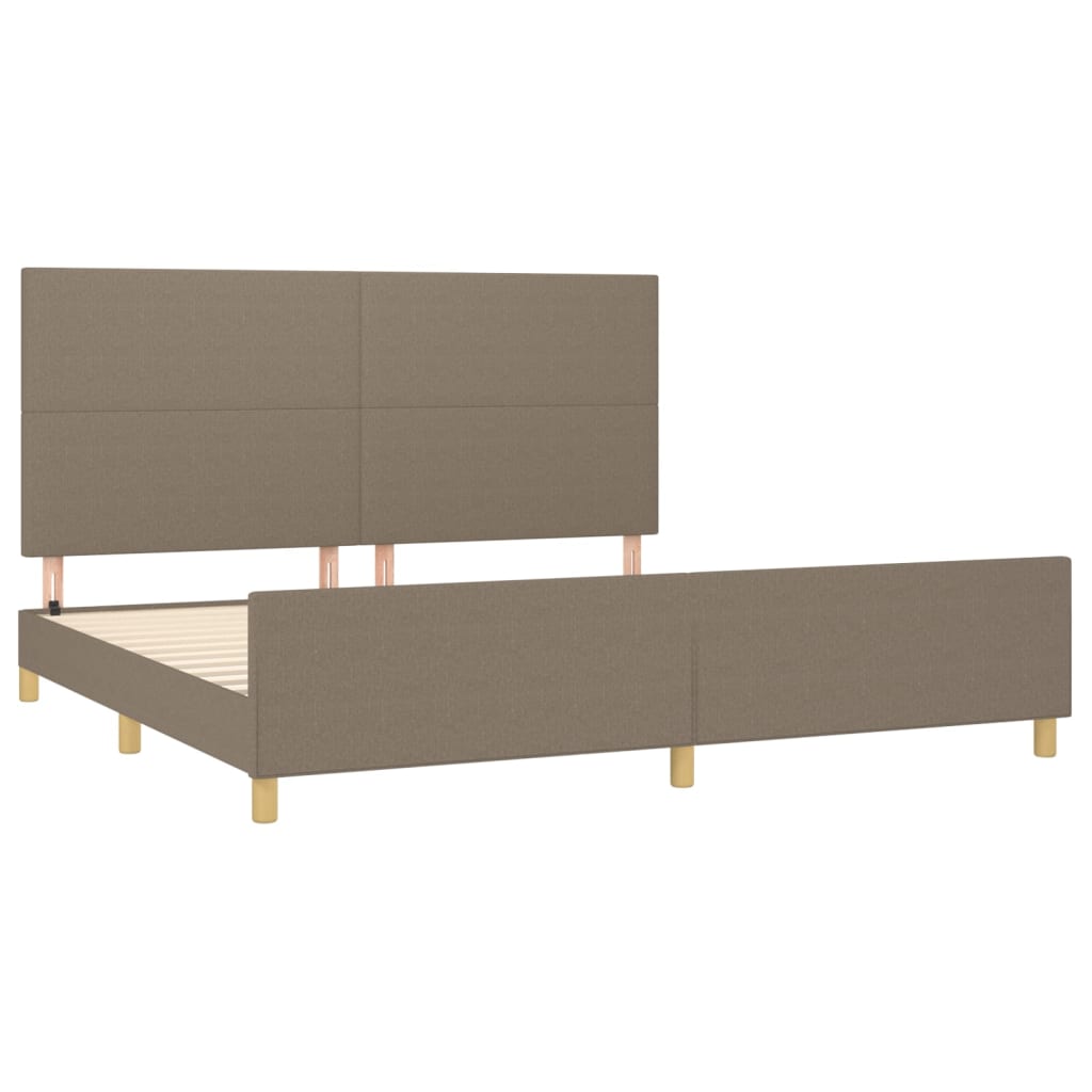 vidaXL Estrutura cama cabeceira 200x200 cm tecido castanho-acinzentado