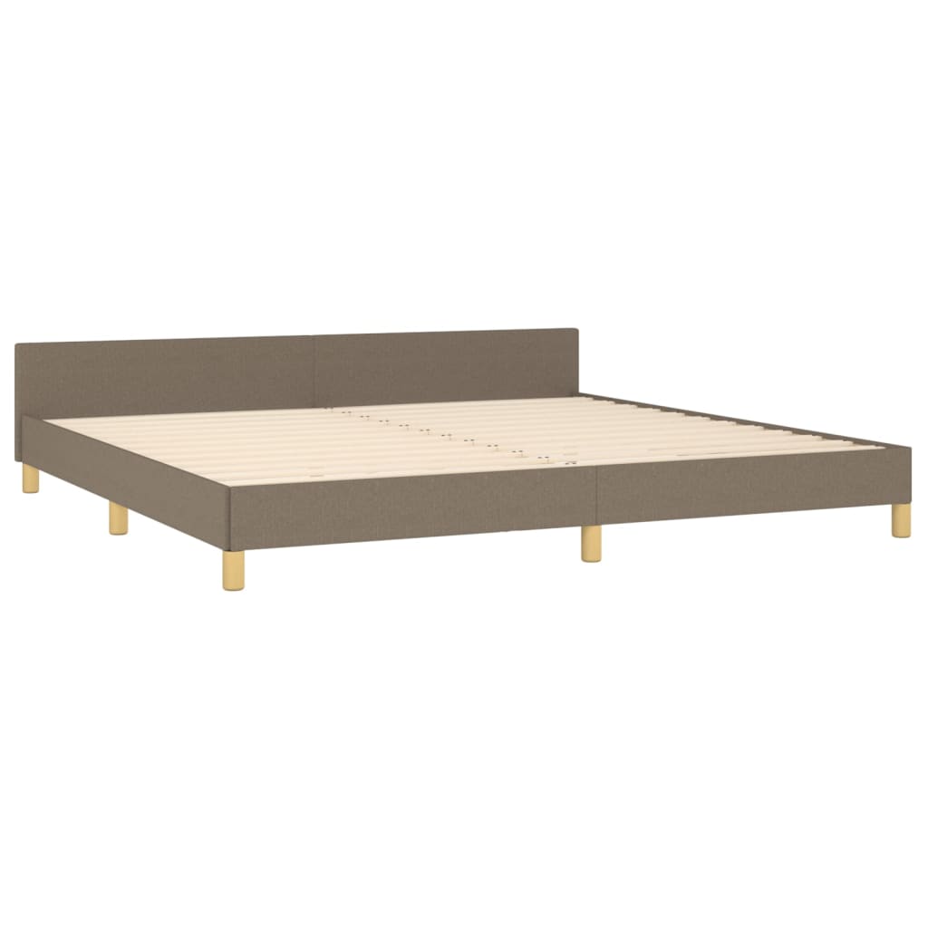 vidaXL Estrutura cama cabeceira 200x200 cm tecido castanho-acinzentado