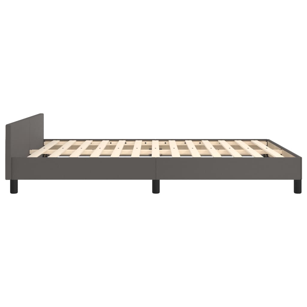 vidaXL Estrutura cama c/ cabeceira 140x190cm couro artificial cinzento