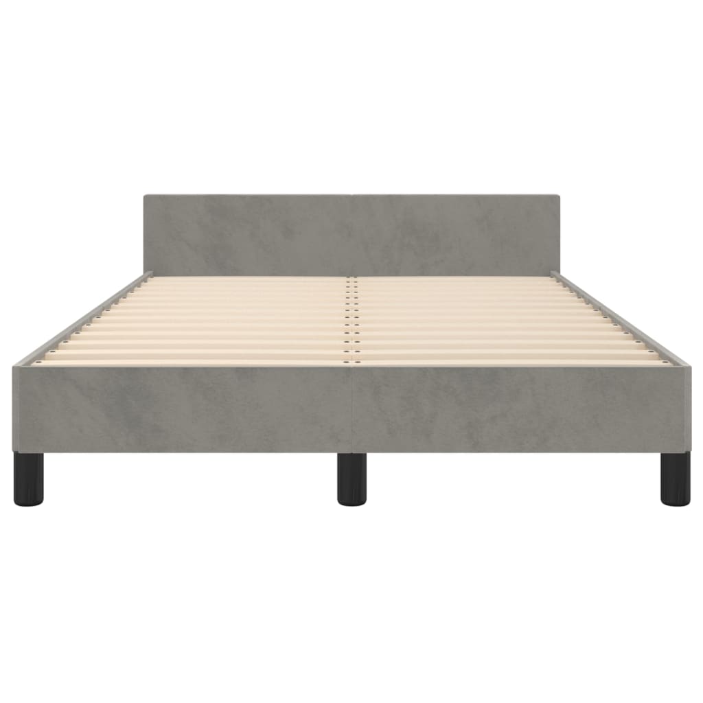 vidaXL Estrutura de cama c/ cabeceira 120x200 cm veludo cinzento-claro