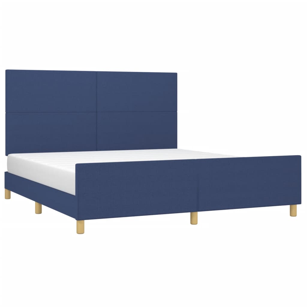 vidaXL Estrutura de cama 160x200 cm tecido azul