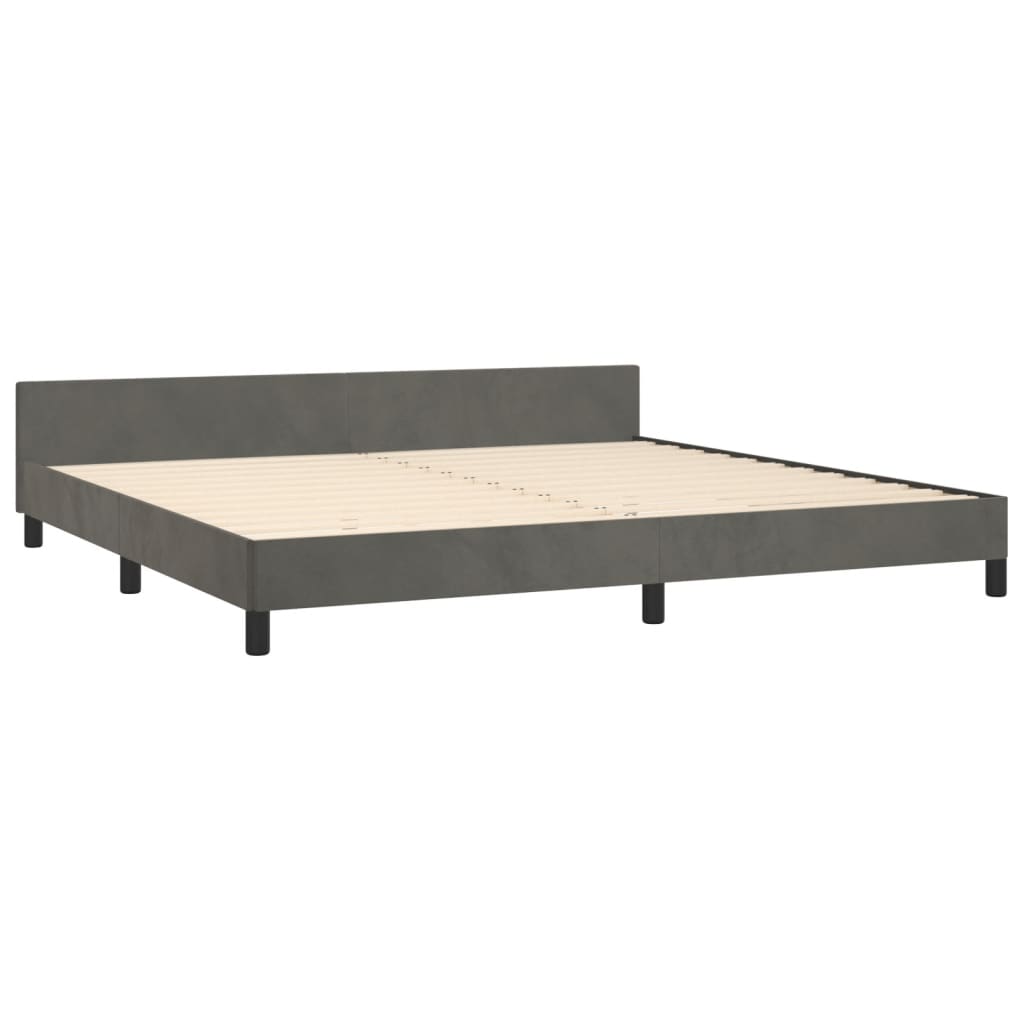 vidaXL Estrutura de cama c/ cabeceira 200x200cm veludo cinzento-escuro