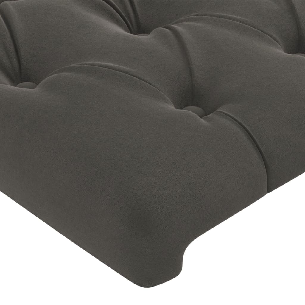 vidaXL Estrutura de cama c/ cabeceira 200x200cm veludo cinzento-escuro