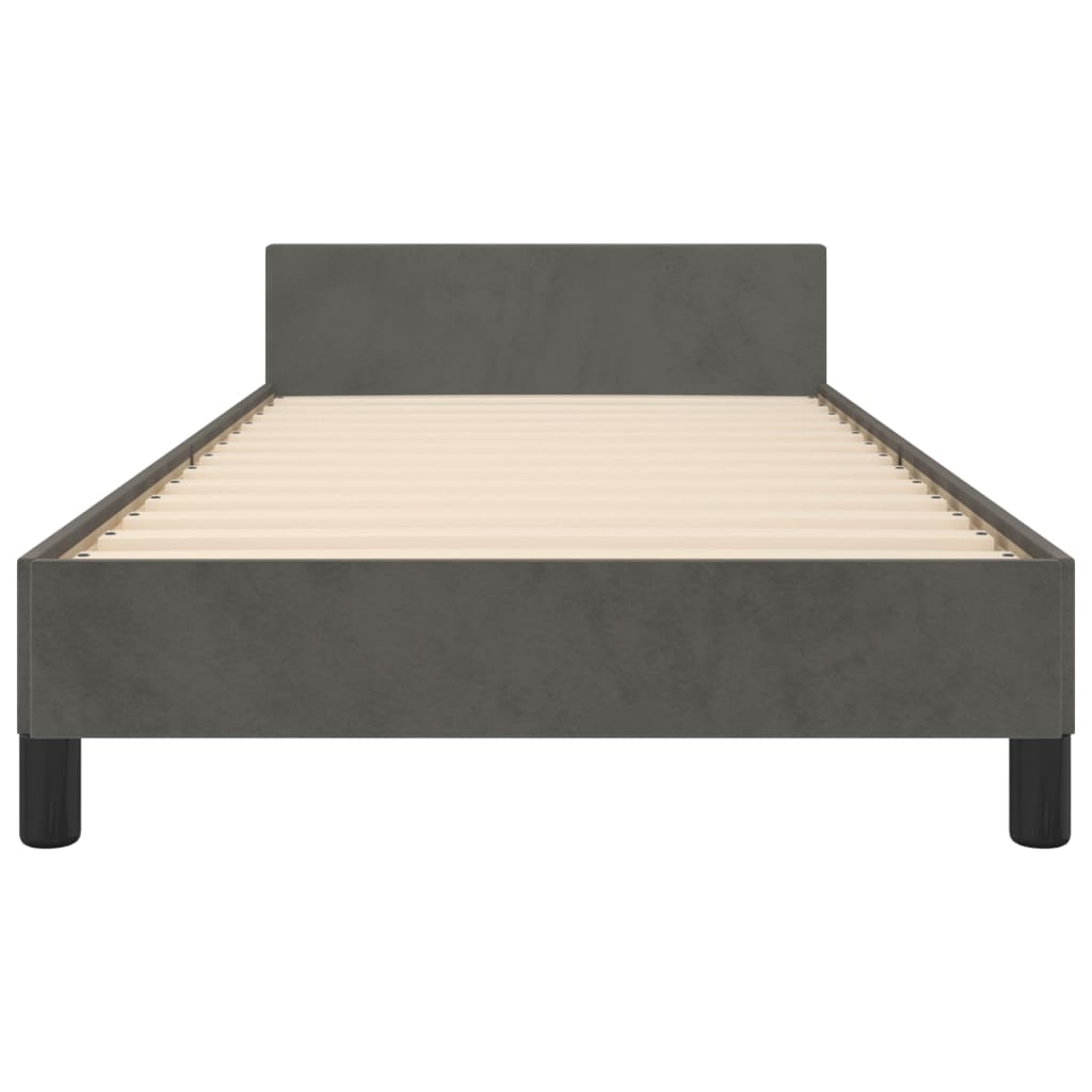 vidaXL Estrutura de cama c/ cabeceira 80x200 cm veludo cinzento-escuro