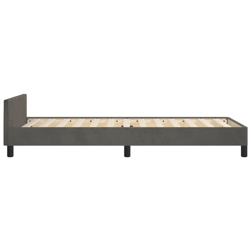 vidaXL Estrutura de cama c/ cabeceira 80x200 cm veludo cinzento-escuro