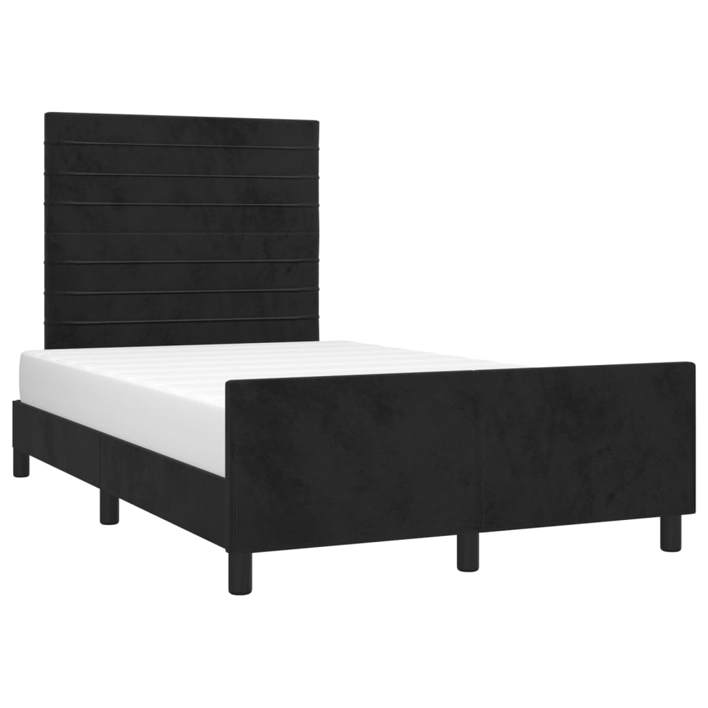 vidaXL Estrutura de cama c/ cabeceira 120x200 cm veludo preto