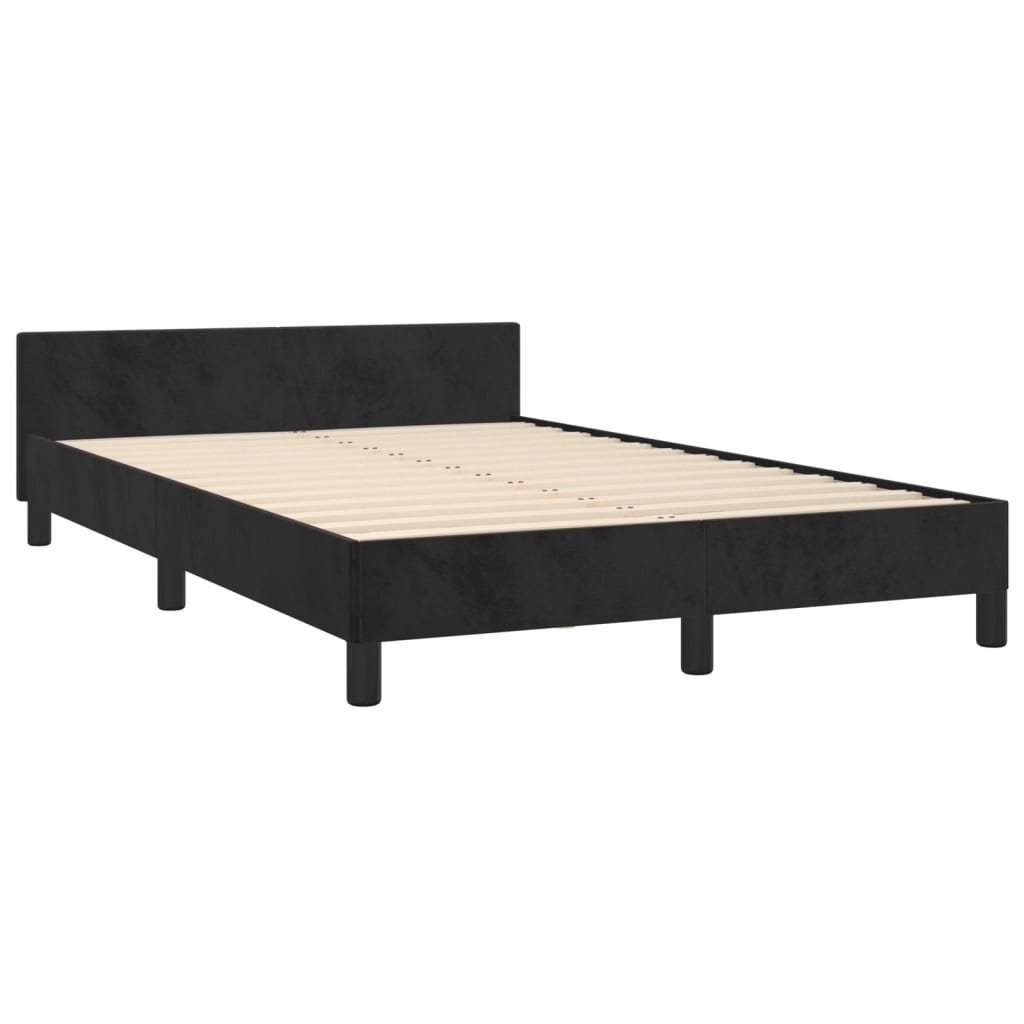 vidaXL Estrutura de cama c/ cabeceira 120x200 cm veludo preto