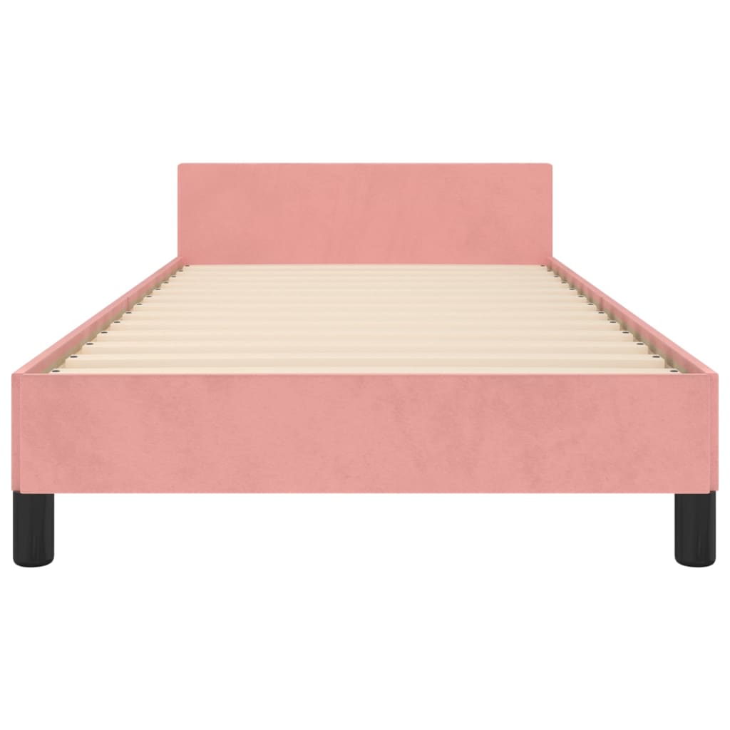 vidaXL Estrutura de cama c/ cabeceira 80x200 cm veludo rosa