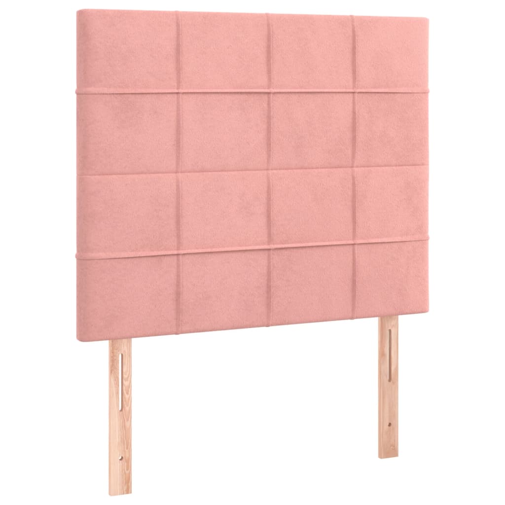 vidaXL Estrutura de cama c/ cabeceira 80x200 cm veludo rosa