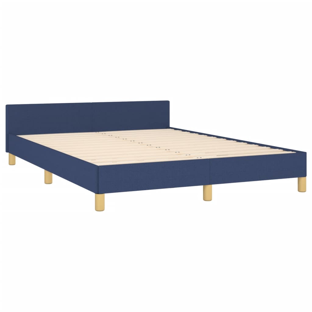 vidaXL Estrutura de cama c/ cabeceira 140x190 cm tecido azul