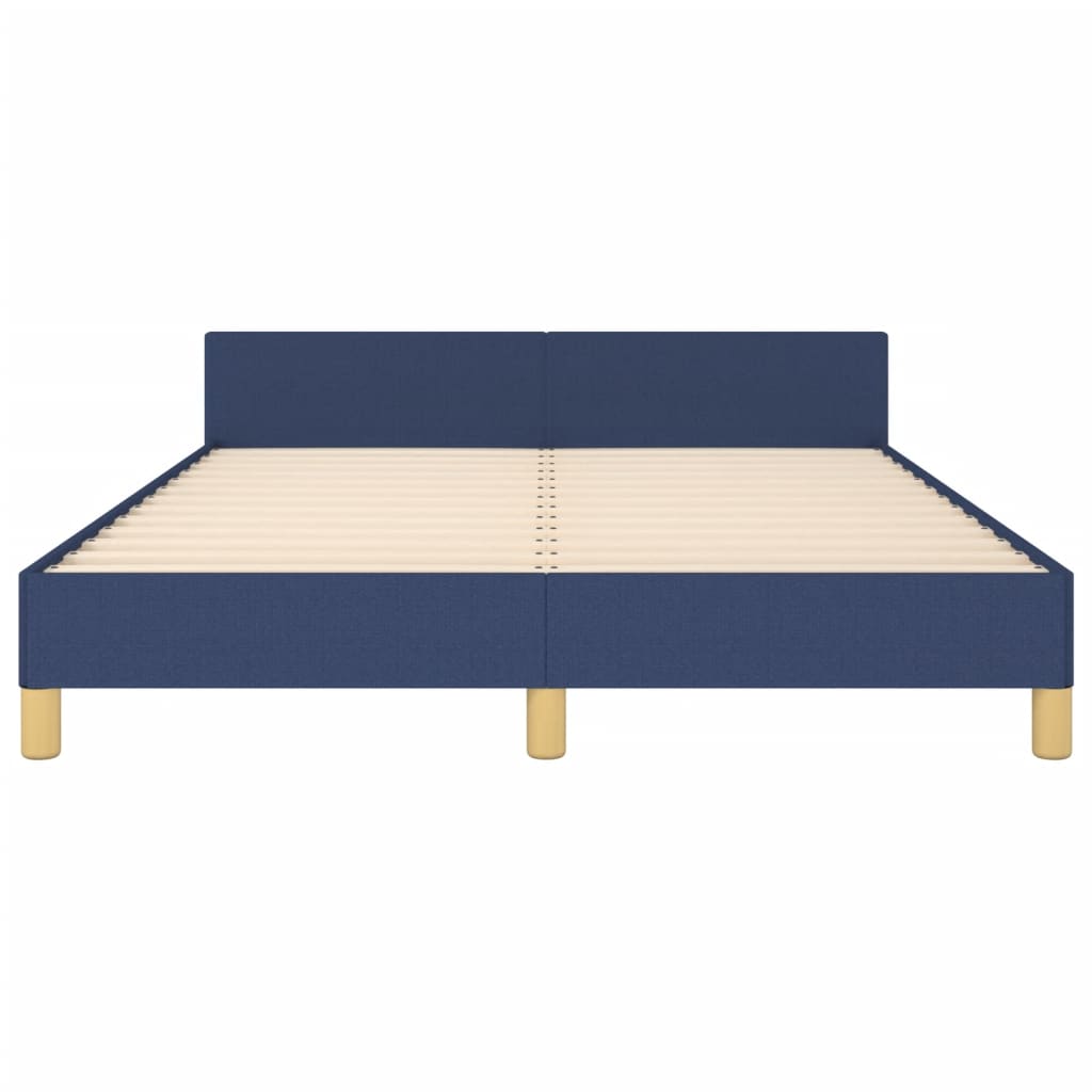 vidaXL Estrutura de cama c/ cabeceira 140x190 cm tecido azul