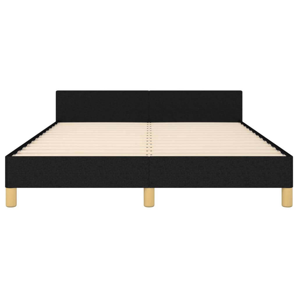 vidaXL Estrutura de cama c/ cabeceira 140x190 cm tecido preto