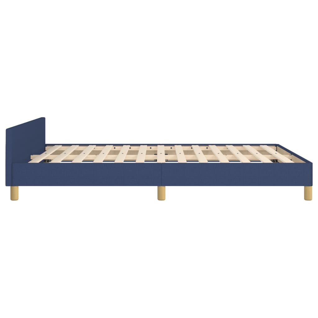 vidaXL Estrutura de cama c/ cabeceira 140x190 cm tecido azul