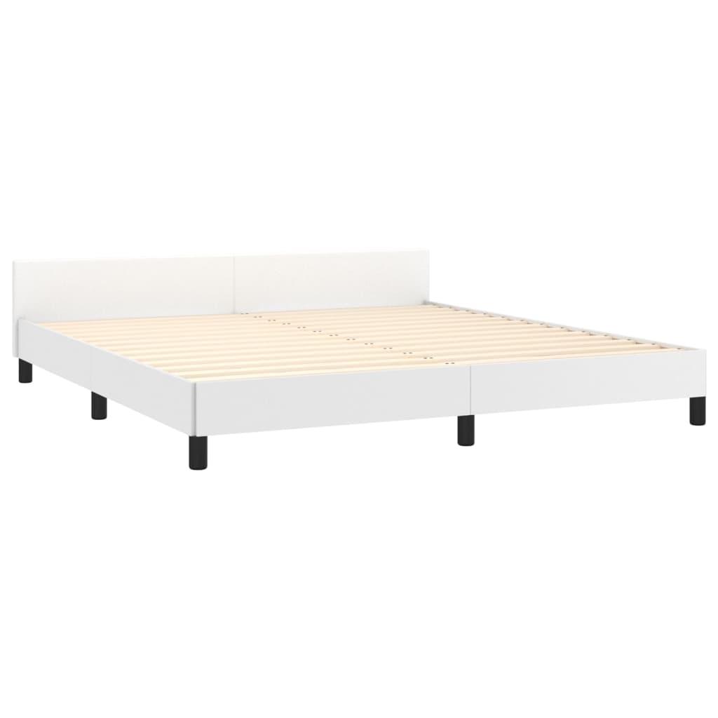 vidaXL Estrutura cama c/ cabeceira 160x200 cm couro artificial branco