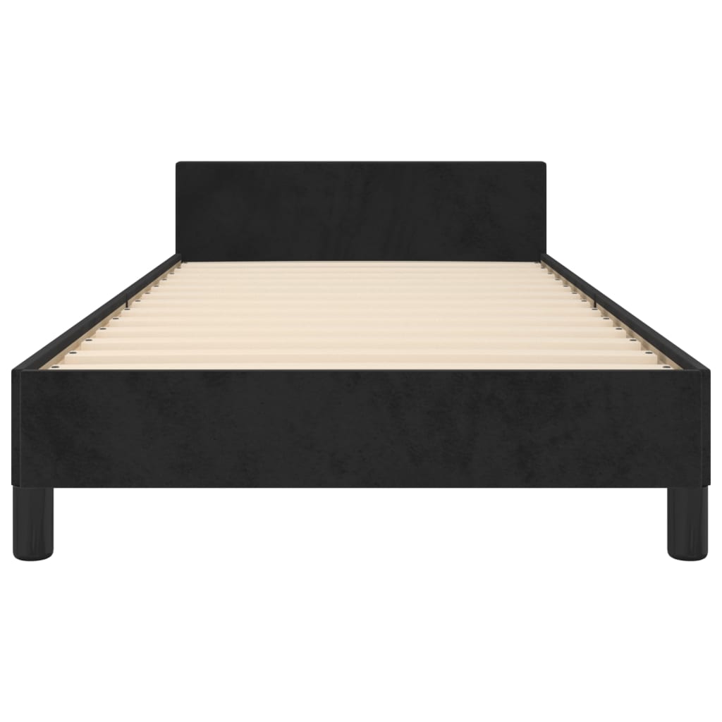 vidaXL Estrutura de cama c/ cabeceira 90x190 cm veludo preto