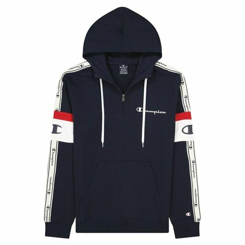 Champion|Polar com Capuz Homem Champion Arm Stripe M Azul Marinho Champion|Polar com Capuz Homem Champion Arm Stripe M Azul Marinho