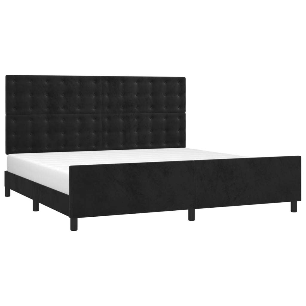 vidaXL Estrutura de cama c/ cabeceira 200x200 cm veludo preto