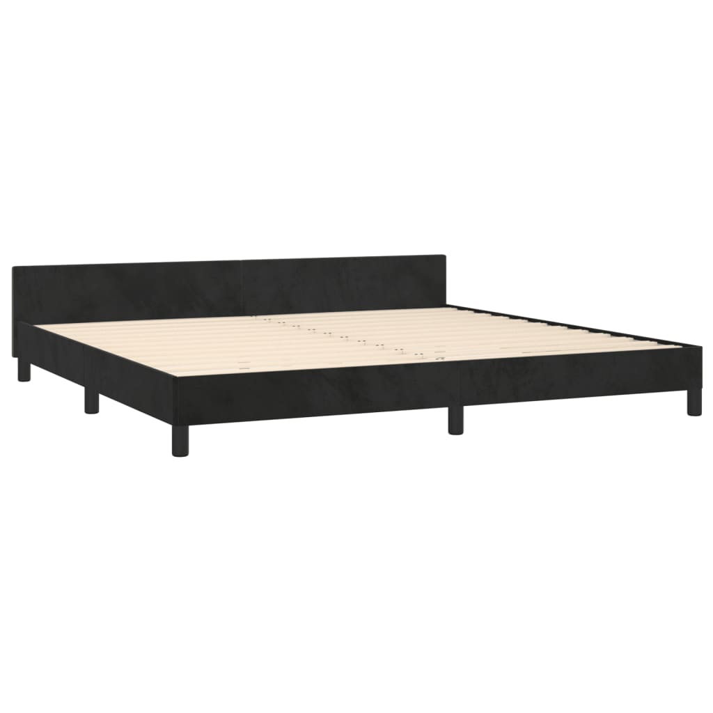 vidaXL Estrutura de cama c/ cabeceira 200x200 cm veludo preto