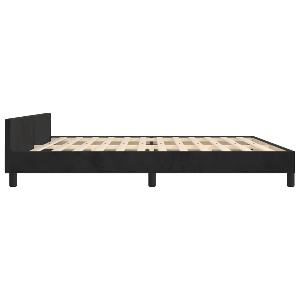 vidaXL Estrutura de cama c/ cabeceira 200x200 cm veludo preto