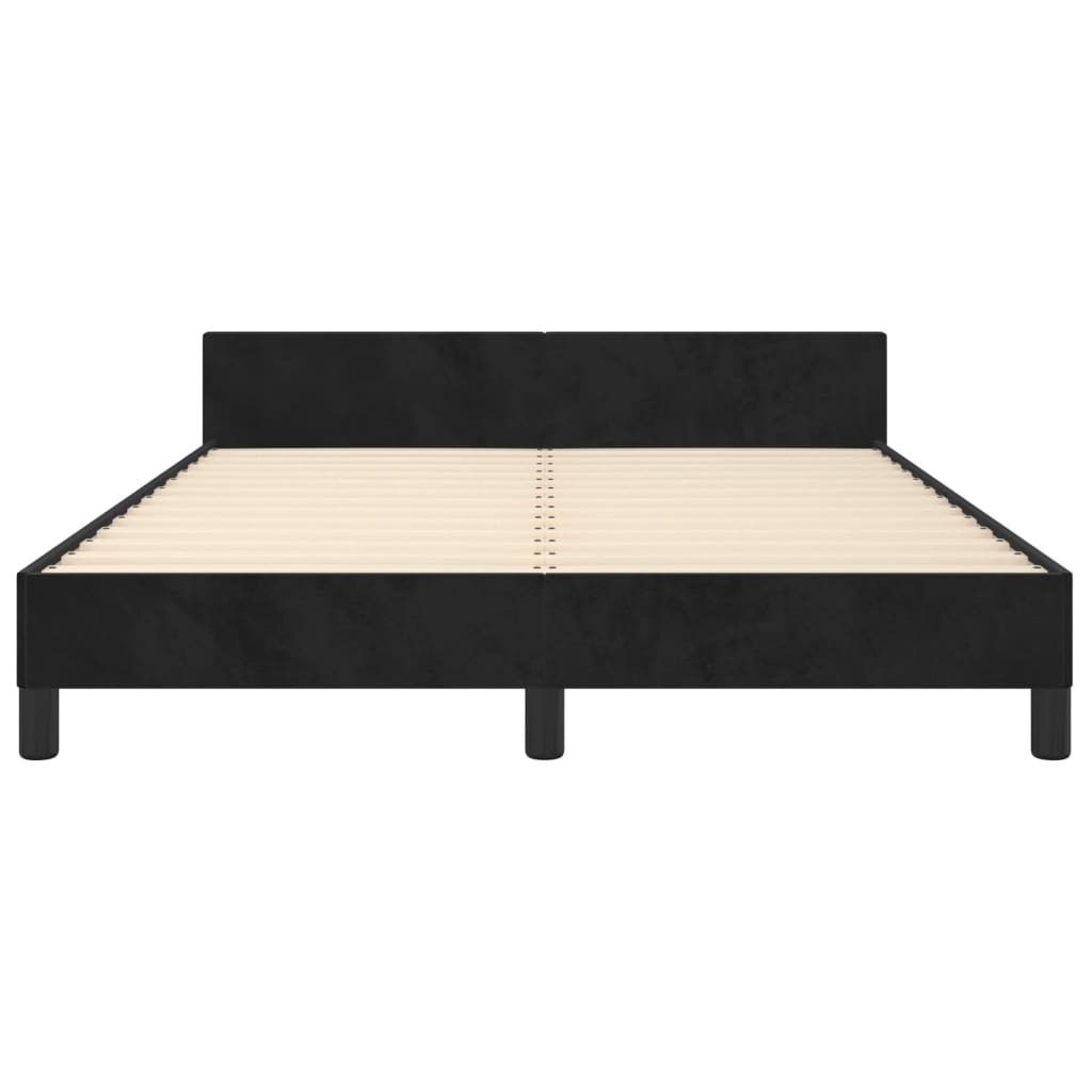 vidaXL Estrutura de cama c/ cabeceira 140x200 cm veludo preto