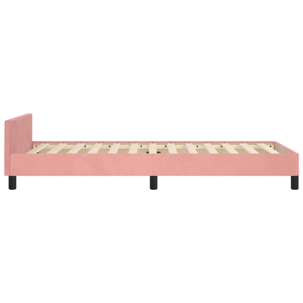 vidaXL Estrutura de cama c/ cabeceira 80x200 cm veludo rosa