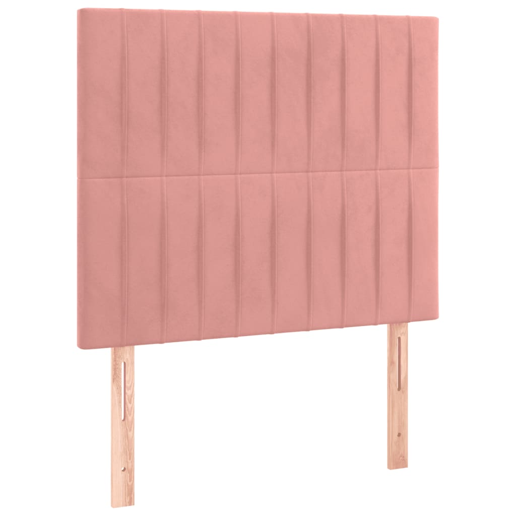 vidaXL Estrutura de cama c/ cabeceira 80x200 cm veludo rosa