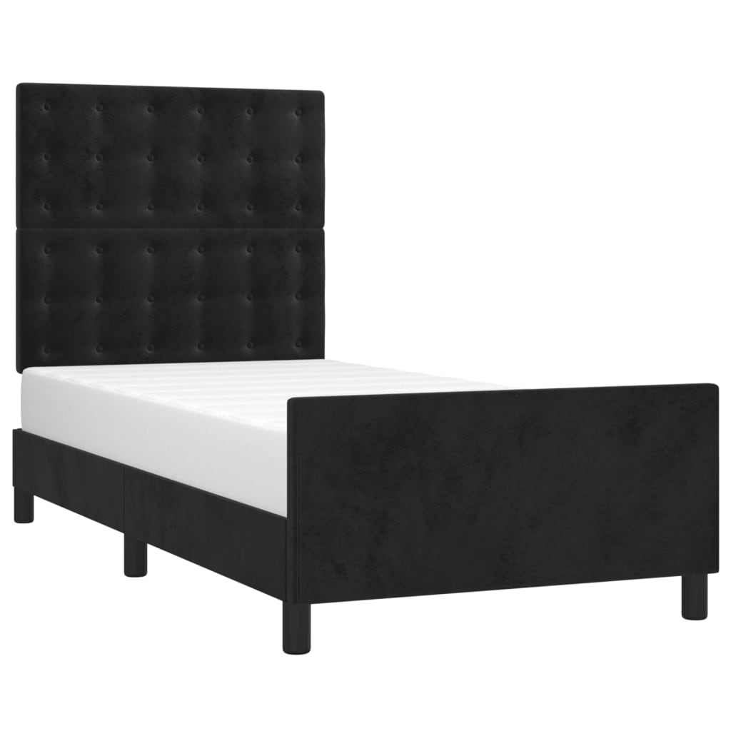 vidaXL Estrutura de cama c/ cabeceira 80x200 cm veludo preto