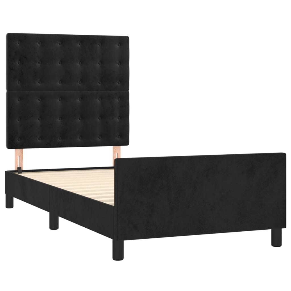 vidaXL Estrutura de cama c/ cabeceira 80x200 cm veludo preto