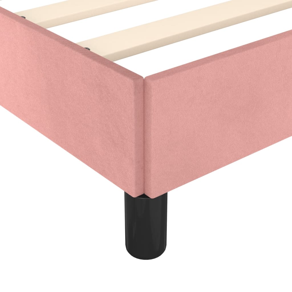 vidaXL Estrutura de cama c/ cabeceira 90x190 cm veludo rosa