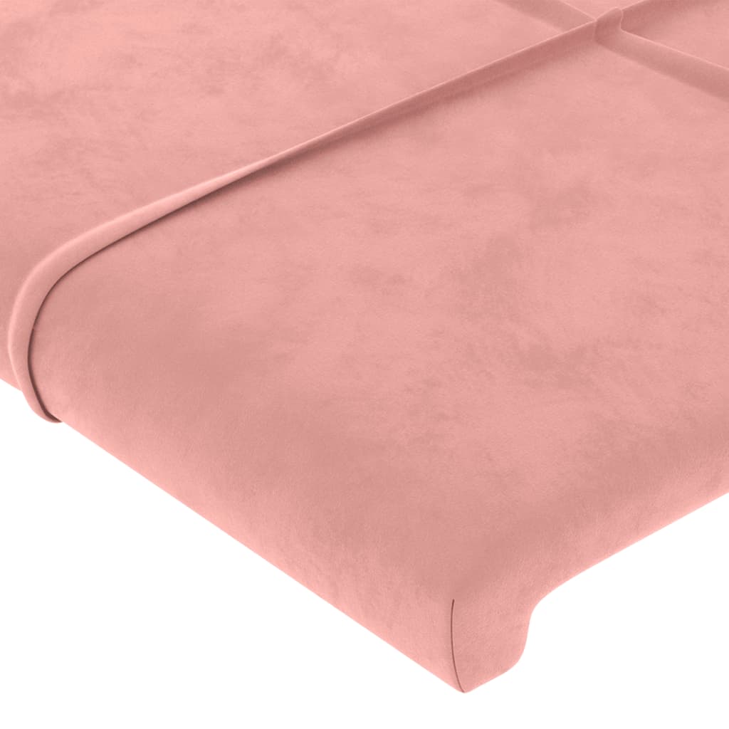 vidaXL Estrutura de cama c/ cabeceira 90x190 cm veludo rosa