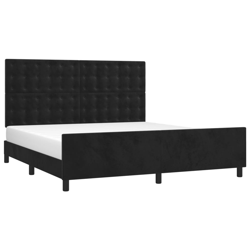 vidaXL Estrutura de cama c/ cabeceira 160x200 cm veludo preto