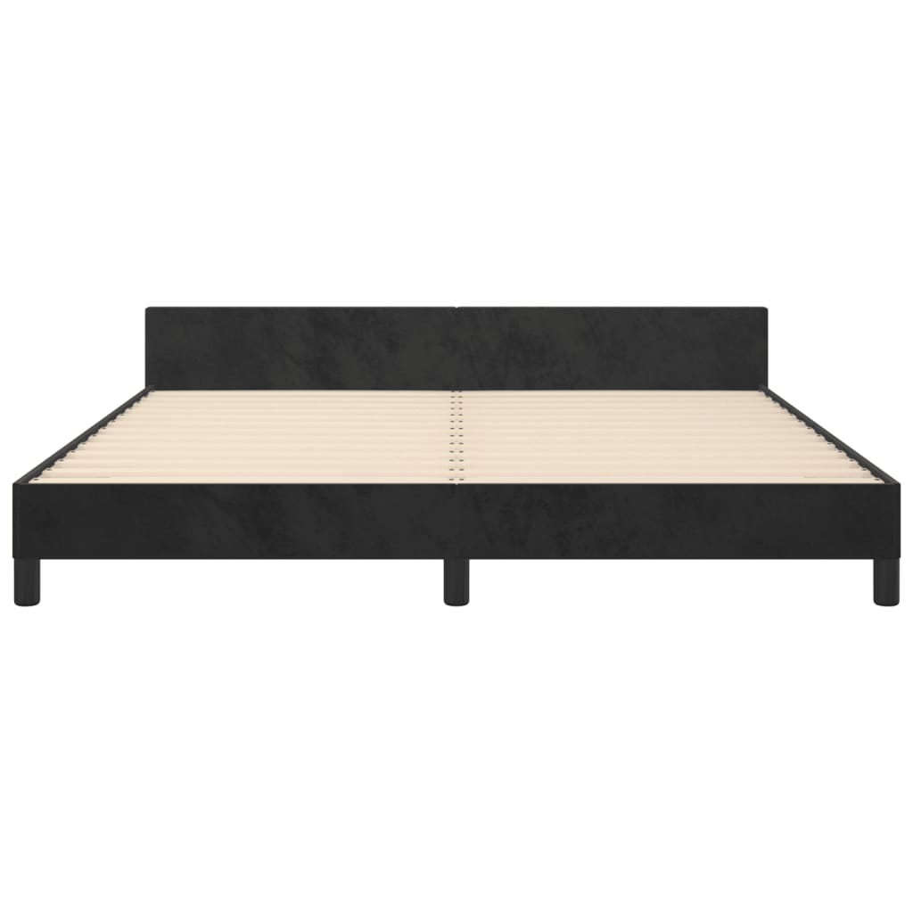 vidaXL Estrutura de cama c/ cabeceira 160x200 cm veludo preto