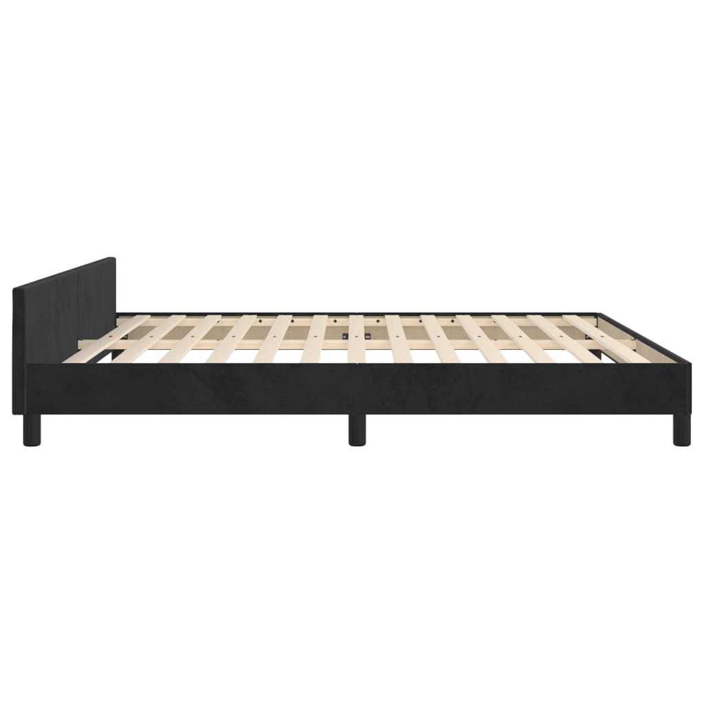 vidaXL Estrutura de cama c/ cabeceira 160x200 cm veludo preto