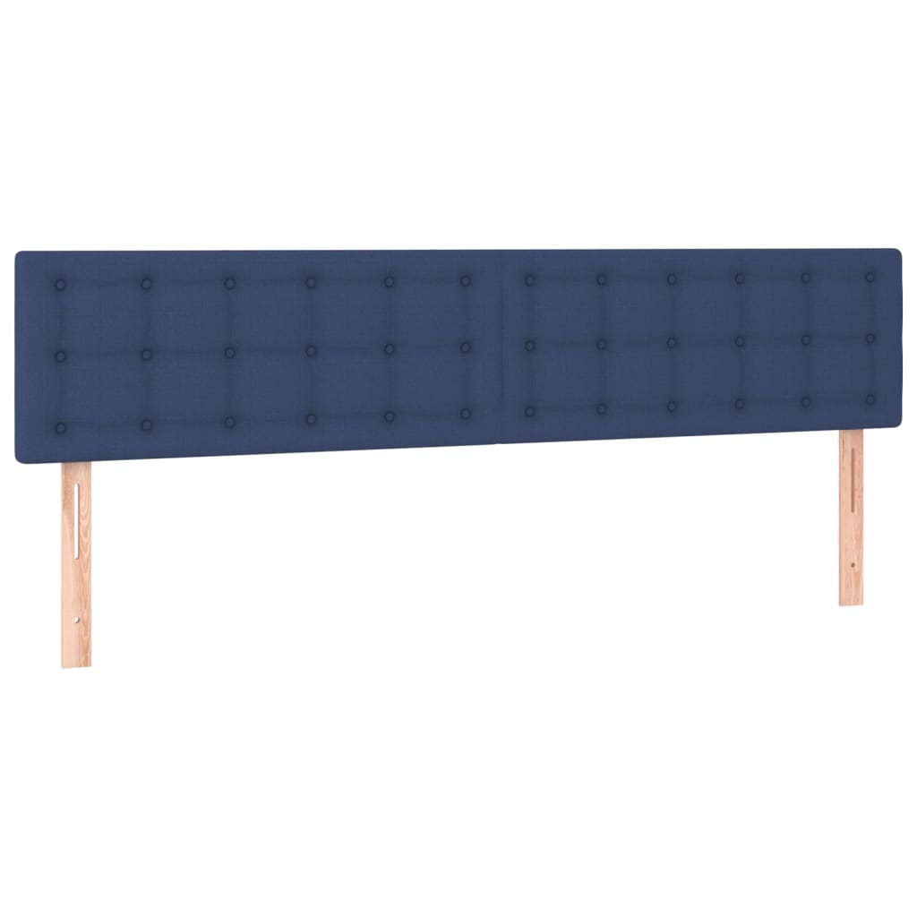 vidaXL Cama com molas/colchão 180x200 cm tecido azul