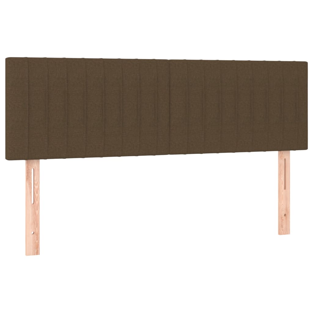 vidaXL Cama com molas/colchão 140x190 cm tecido castanho-escuro