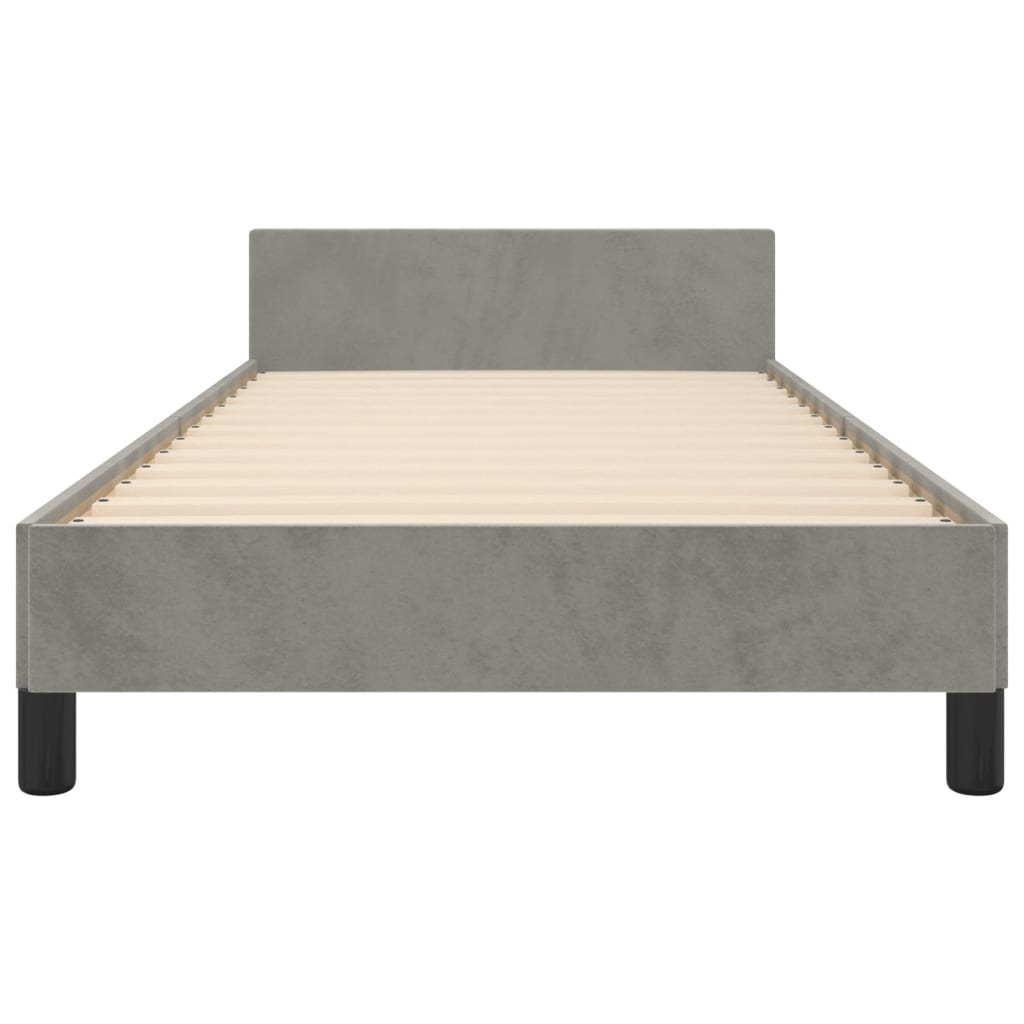 vidaXL Estrutura de cama c/ cabeceira 80x200 cm veludo cinzento-claro