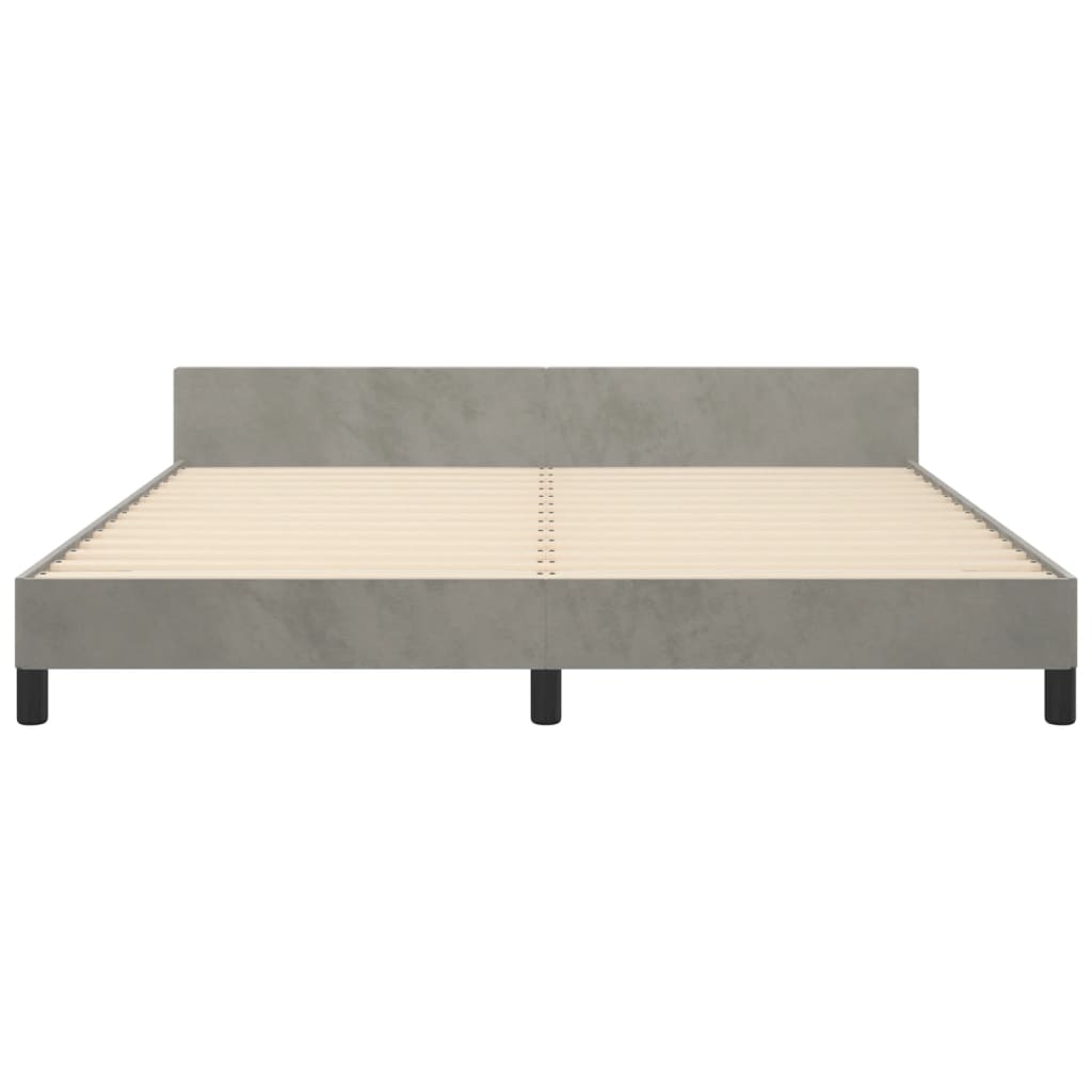 vidaXL Estrutura de cama c/ cabeceira 180x200 cm veludo cinzento-claro