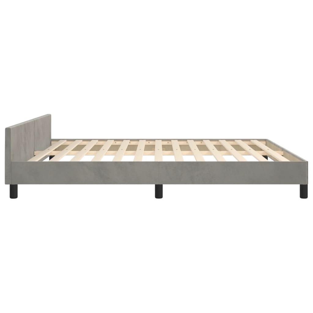 vidaXL Estrutura de cama c/ cabeceira 180x200 cm veludo cinzento-claro