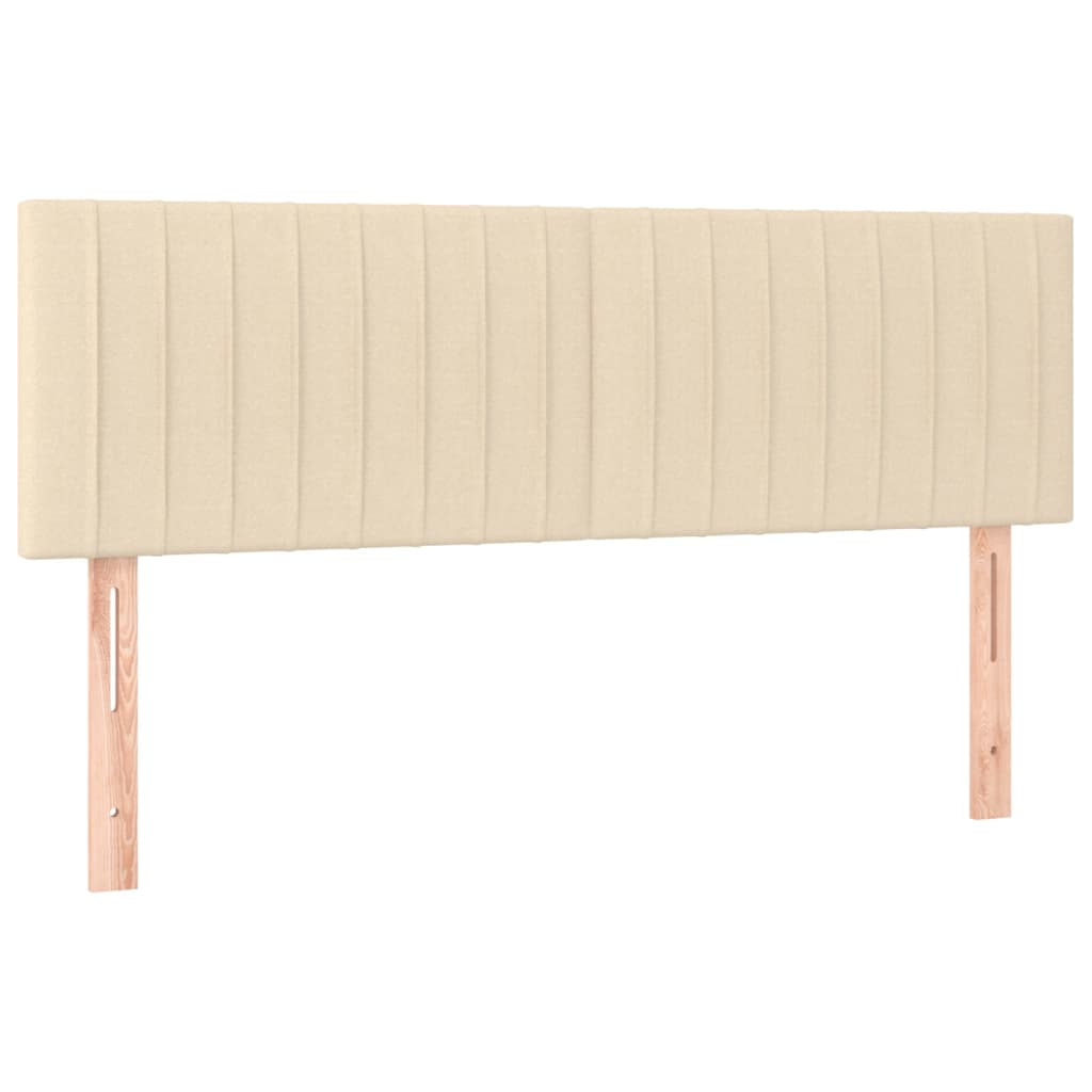 vidaXL Cama com molas/colchão 140x190 cm tecido cor creme